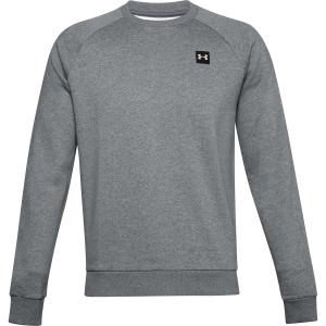1357096-012-sweat-under-armour-a-col-ras-du-cou-rival-fleece-gris-fonce-blanc