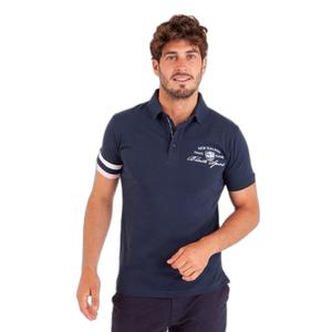 52552-b-marine-polo-col-pointe-avec-manche-tricolore-camberabero-b-marine