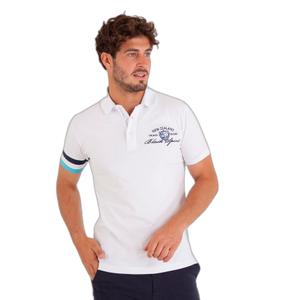 52552-c-blanc-polo-col-pointe-avec-manche-tricolore-camberabero-c-blanc
