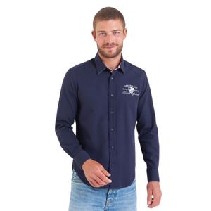 52707-b-marine-chemise-manches-longue-tissu-fantaisie-avec-details-contrastes-camberabero-b-marine