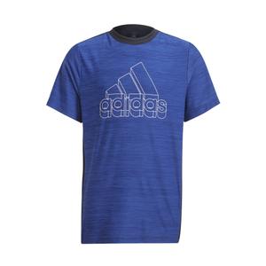 gs0358-t-shirt-enfant-adidas-aeroready-heather-bleu-vif-bleu-roi-blanc