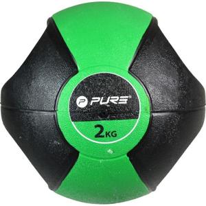 p2i201980-medicine-ball-pure2improve-handles-2kg-vert-noir-tu