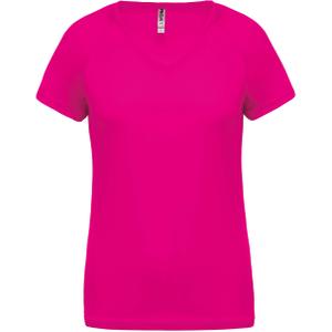 pa477-fuchsia-t-shirt-femme-col-v-proact-sport-rose-fuchsia