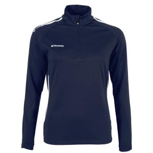 408609-7200-sweatshirt-1-4-zip-femme-stanno-first-navy-blanc